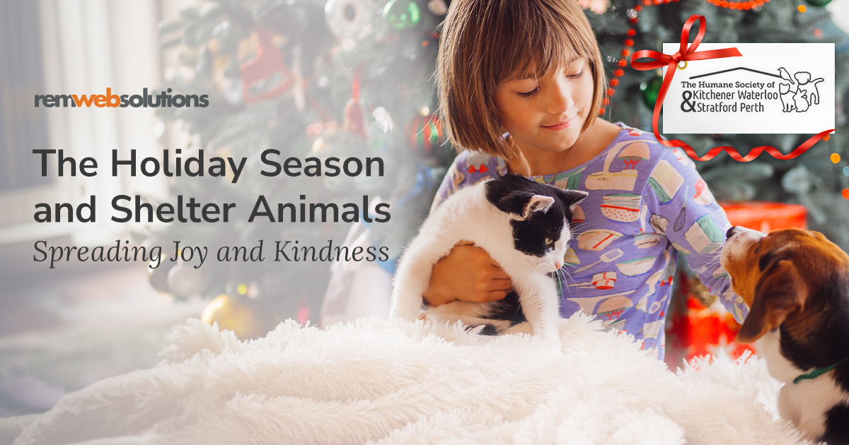 Young girl holding cat and dog in front of the Christmas tree.